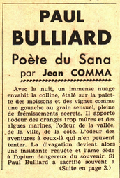 Paul Bulliard poete du sana par Jean Comma